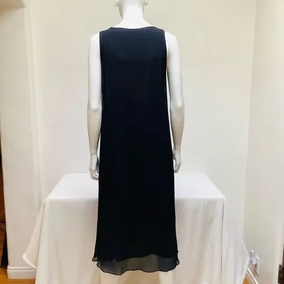 DONNA KARAN SLEEVELESS TANK DRESS BLACK 4 EUC - Picture 5 of 6